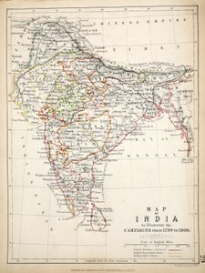 ウィリアムブラックウッドアンドサンズが発行したインドの地図、エディンバラとロンドン、1848年（手描きの彫刻）